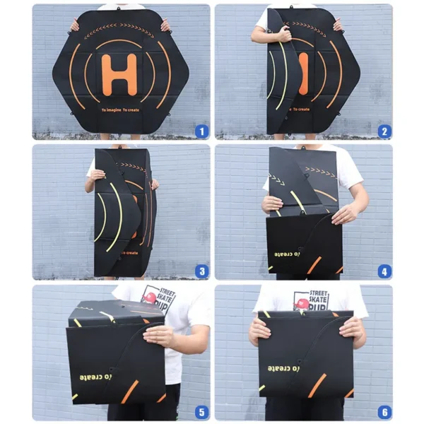 VOLODYMYR Landing Pad 110cm for Inspire 3 Large Helipad Air 3S 3 Pro Waterproof Ground Nail Drone Foldable Parking Mats - Image 5