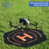 VOLODYMYR Landing Pad 110cm for Inspire 3 Large Helipad Air 3S 3 Pro Waterproof Ground Nail Drone Foldable Parking Mats