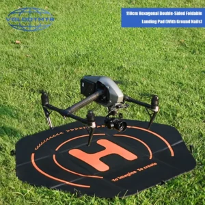 VOLODYMYR Landing Pad 110cm for Inspire 3 Large Helipad Air 3S 3 Pro Waterproof Ground Nail Drone Foldable Parking Mats