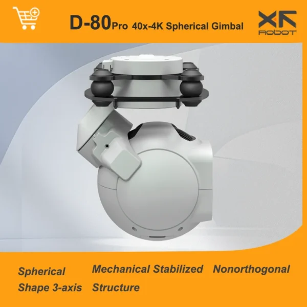 D-80Pro 40x-4K Spherical Pod&Drone camera 30X Zoom 3-Axis Pod Camera Hybrid Zoom Pod Gimbal - Image 2