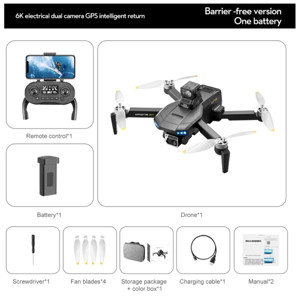 Drone 4K Professional Camera 8K Brushless RC GPS HD Aerial Photography Dual-Camera Omnidirectional Obstacle Avoidance Drone - Image 6