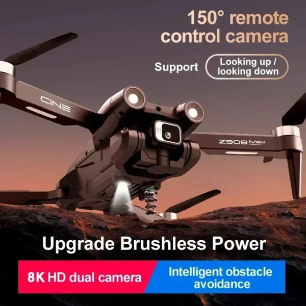 Z908Pro Max 8K HD GPS Drone Dual Camera Brushless Motor Optical Flow Obstacle Avoidance Foldable Quadcopter 9000M RC Distance - Image 4
