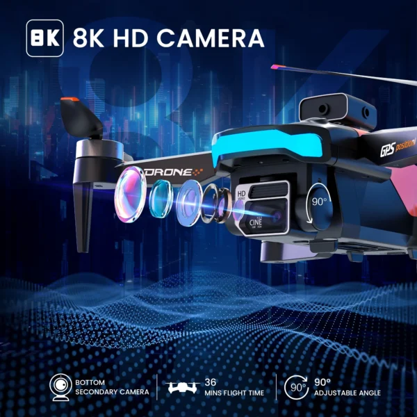 WeFone D99 8K UHD GPS Drone, Foldable, Brushless Motor, VR Mode, GPS Auto Follow, RC Quadcopter,C0. - Image 6