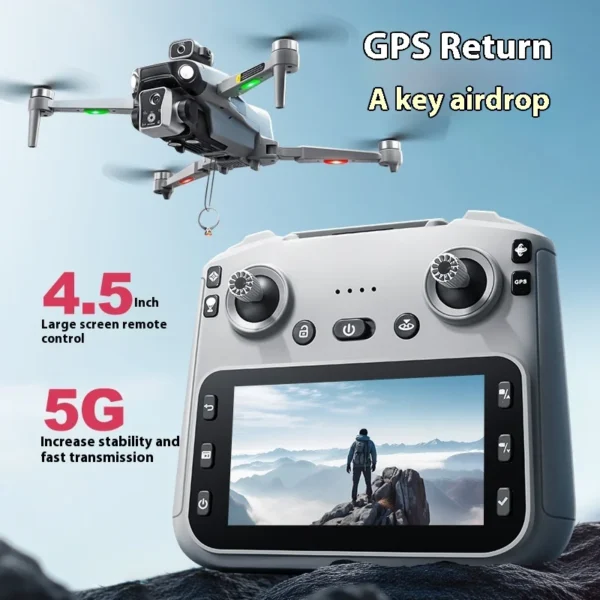 K19max2025 Gps Return Drone 5g 8k Hd Dual Camera Rc Toy With Screen Omnidirectional Obstacle Avoidance Consumer Electronics Gift - Image 3
