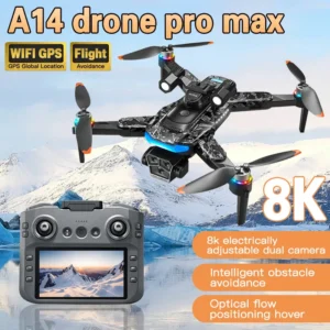 For Xiaomi A14Pro max GPS Brushless 8K three Camera Optical Flow Obstacle Avoidance Foldable Quadcopter RC Distance Drone Toys