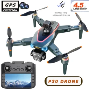 GPS P30 Drone RC 8K Dual Camera 5G Laser obstacle avoidance FIV 4.5-inch LCD intelligent screen control long endurance RC Toys