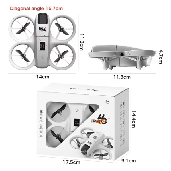 V66 Mini Drone HD Camera 8K 1080P 180 ° Lens Drone Professional Five Side Obstacle Avoidance Helicopter Drone Toy - Image 6