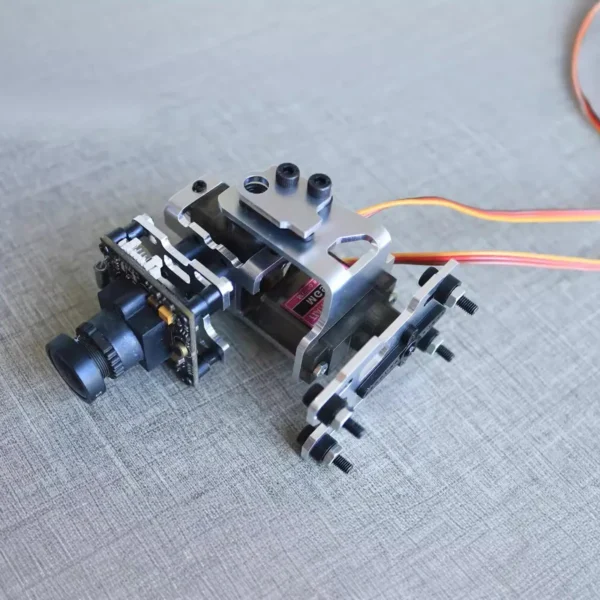 2 Axis Gimbal FPV Gimbal Drone Gimbal with 2 Metal Servos for for Model Aeroplane Cameras Aluminum alloy - Image 5