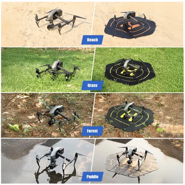 VOLODYMYR Landing Pad 110cm for Inspire 3 Large Helipad Air 3S 3 Pro Waterproof Ground Nail Drone Foldable Parking Mats - Image 4