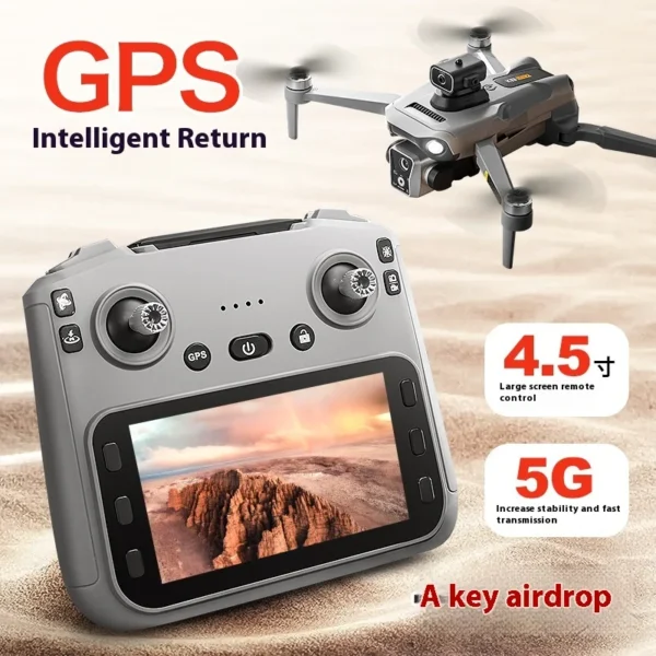 K19max2025 Gps Return Drone 5g 8k Hd Dual Camera Rc Toy With Screen Omnidirectional Obstacle Avoidance Consumer Electronics Gift - Image 2