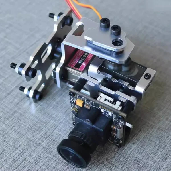 2 Axis Gimbal FPV Gimbal Drone Gimbal with 2 Metal Servos for for Model Aeroplane Cameras Aluminum alloy - Image 3