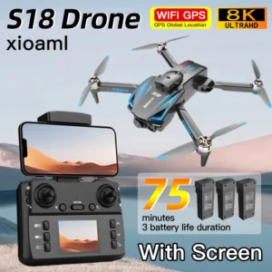 Foe Xiaomi S18 Drone 4K Professional Wish Screen 8K Camera Drones Brushless Toy Quadcopter for Gifts Obstacle Avoidance RC Dron