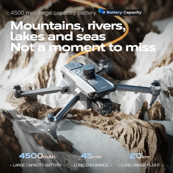 Wing 6 GPS Aerial Photography Fishing Drone 8K Camera Anti-Strong Wind Lifting Avoid Obstacles 360° 800M High One-Key Return - Image 2