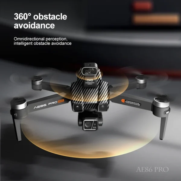 New AE86 Pro Max Professional Drone 4K ESC Dual Camera 360° Obstacle Avoidance 50x Zoom Optical Flow Positioning Foldable Drones - Image 3