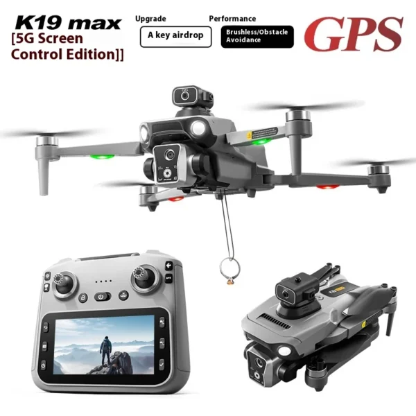 K19max2025 Gps Return Drone 5g 8k Hd Dual Camera Rc Toy With Screen Omnidirectional Obstacle Avoidance Consumer Electronics Gift