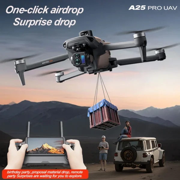 A25 PRO Professional GPS Drone With 8K Camera 3-Axis Gimbal WIFI 360 Obstacle Avoidance Touch Screen FPV Brushless RC Quadcopter - Image 4