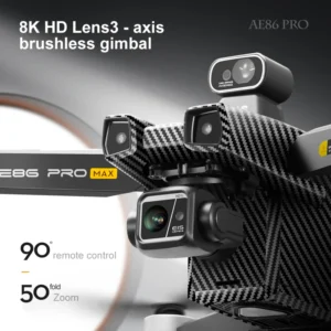 New AE86 Pro Max Professional Drone 4K ESC Dual Camera 360° Obstacle Avoidance 50x Zoom Optical Flow Positioning Foldable Drones