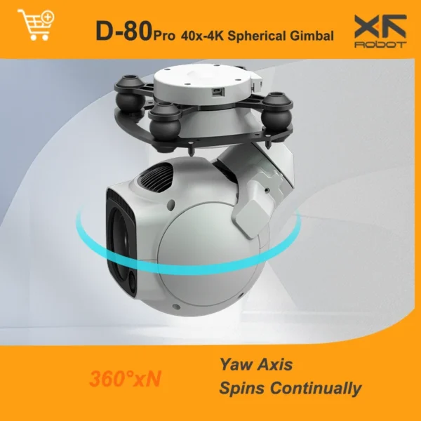 D-80Pro 40x-4K Spherical Pod&Drone camera 30X Zoom 3-Axis Pod Camera Hybrid Zoom Pod Gimbal - Image 4