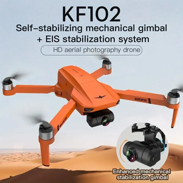 KF102 4K HD GPS Drone with Dual Camera 2-Axis Gimbal Optical Flow WiFi FPV, Foldable Quadcopter Toy for Aerial Photography - Image 2