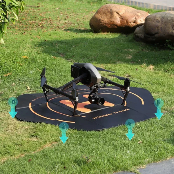 VOLODYMYR Landing Pad 110cm for Inspire 3 Large Helipad Air 3S 3 Pro Waterproof Ground Nail Drone Foldable Parking Mats - Image 2