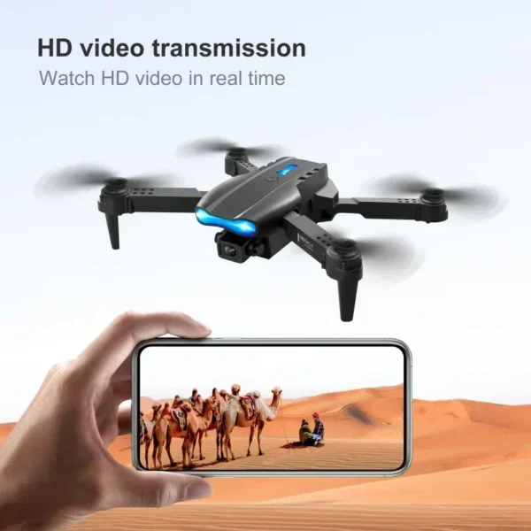 4K HD Dual Camera Mini Drone WiFi FPV E99 MAX Selfie RC UAV 6-Axis Gyro One-Key Auto Return Foldable Drone Adjustable RC Plane - Image 2
