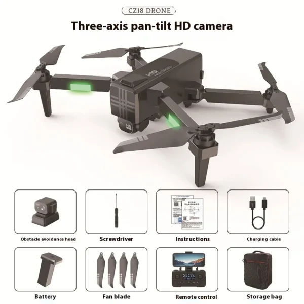 CZ18 8K Drone with Triple-Axis Gimbal,35min Flight Time&5KM FPV Transmission,GPS Auto Return RC Quadcopter for Adults Beginners - Image 6