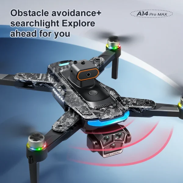 For Xiaomi A14Pro max GPS Brushless 8K three Camera Optical Flow Obstacle Avoidance Foldable Quadcopter RC Distance Drone Toys - Image 4