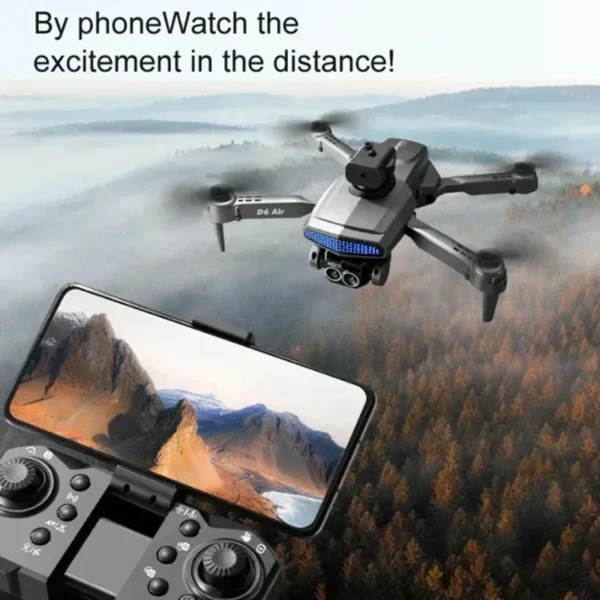 D6 8K HD Professional Drone with Dual Camera Optical Flow Obstacle Avoidance Foldable RC Quadcopter Toy for Beginners - Image 10