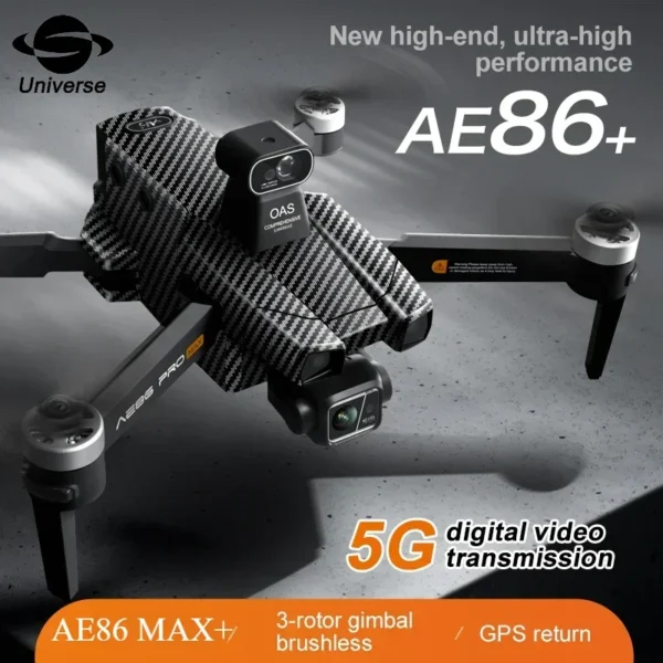 AE86 Pro Max+ Digital Image Transmission 3-axis Brushless Touchscreen Laser Obstacle Avoidance HD Remote Control Toys - Image 2