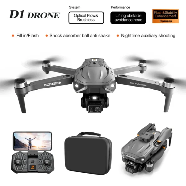 2024 New D1 drone HD professional HD camera 5G GPS optical stream 360° Obstacle avoidance 5G WIFI brushless motor RC helicopter - Image 3