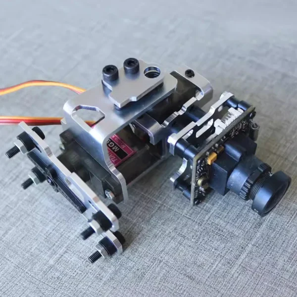 2 Axis Gimbal FPV Gimbal Drone Gimbal with 2 Metal Servos for for Model Aeroplane Cameras Aluminum alloy - Image 2